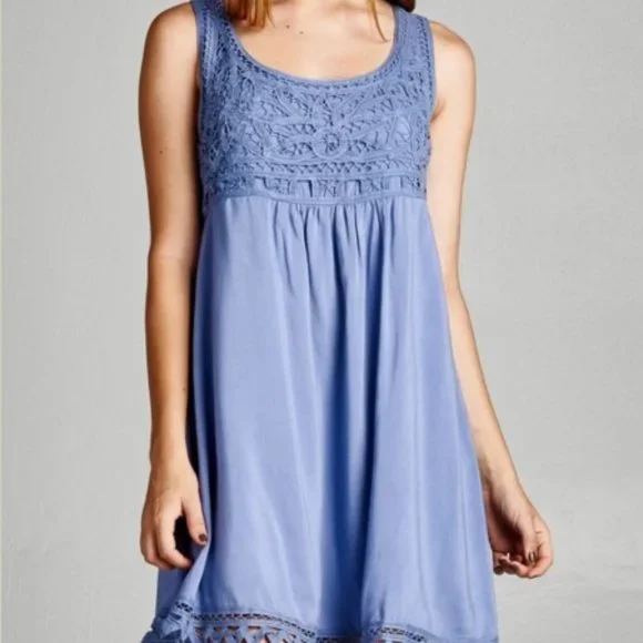 Periwinkle Empire Waist Babydoll Tank Dress | Color: Purple | Size: S | Kristenhuntingt's Closet